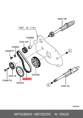ремень ГРМ! 065x12.7\ Mitsubishi Galant/Pajero/L300 2.0/2.4/2.0D 88> MD182295 MITSUBISHI
