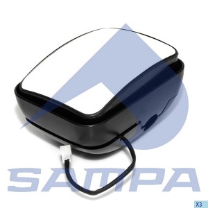 Зеркало боковое DAF MAN дополнительное (220х170мм) с обогревом SAMPA 051108 SAMPA