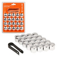 Колпачок для колесных болтов и гаек под ключ 19мм пластик глянцевые хром 20шт. с AWBN08 AIRLINE