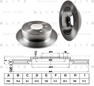 Диск тормозной задний SSANGYONG Actyon/Kyron 05- BS0383 BS0383 BLITZ