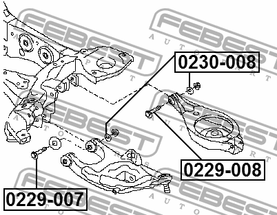 Болт с эксцентриком NISSAN PATROL Y62 2010- 0229-008 0229-008 FEBEST