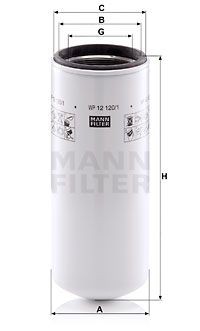 Фильтр масляный CUMMINS SIGNATURE 600 WP 12 120-1 MANN FILTER