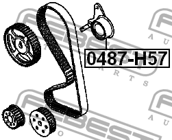 ролик натяжной ремня ГРМ! Mitsubishi Pajero Junior H57A 1.1 4A31 98-03 0487-H57 FEBEST