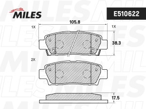 Колодки тормозные задние (Смесь CERAMIC серия PRO) TOYOTA CHASER/CRESTA/MARK II  E510622 MILES