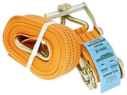 Стяжка крепления груза 10т 6м-50мм с храповиком АВТОСТОП AB78506 AVTOSTOP