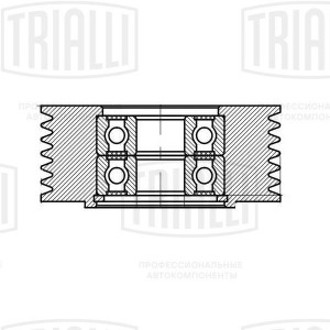 Ролик натяжителя УАЗ дв.409, для а/м ГАЗель дв. 4216 "Евро-3" "TRIALLI" А/С+ (ме CM 142 TRIALLI