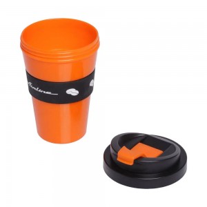 Термокружка автомобильная "AIRLINE" (герм. крышка, 350 мл., пластик, черн./оранж IT13 AIRLINE