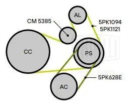 Ролик привод. ремня Volvo XC60 (07-)/S80 (06-) 2.0i/2.4i/2.5i (с натяж. мех.) (C CM5385 TRIALLI