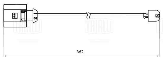 Датчик износа колодок Audi Q7 (06-) перед. L=362 (PFS 0006) PFS 0006 TRIALLI
