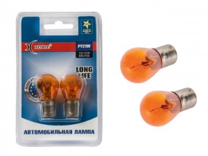 Лампа 12V PY21W BAU15s 3200К желтая блистер (2шт.) Long Life XENITE 1007125 XENITE