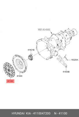 Диск сцепления HYUNDAI HD35 (17-),Porter 2 (12-) KIA Bongo 3 (12-) (2.5-A2) OE 4110047200 HYUNDAI KIA