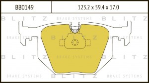Колодки тормозные дисковые задние BMW 3(E46)/ 5(E39)/ 7(E38)/ X3(E83)/ X5(E53) 9 BB0149 BLITZ