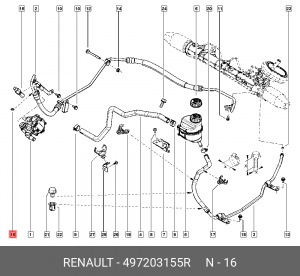 трубка гур!\ Renault 497203155R RENAULT
