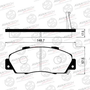 Колодки тормозные дисковые Avantech передние (противоскрипная пластина в компл.) AV573 AVANTECH