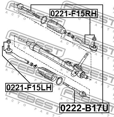 Наконечник рулевой 0221-F15LH 0221-F15LH FEBEST