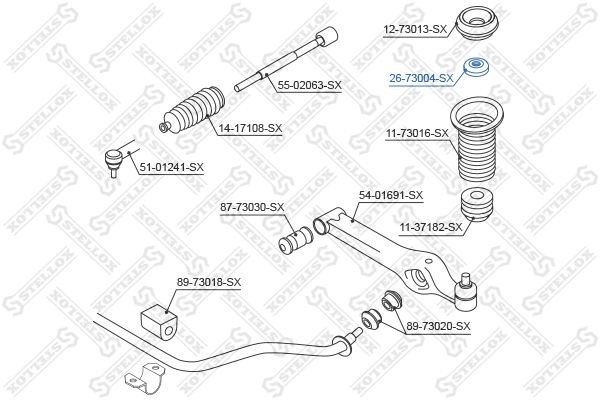Подшипник опоры DAEWOO Matiz CHEVROLET Aveo,Spark амортизатора переднего STELLOX 26-73004-SX STELLOX