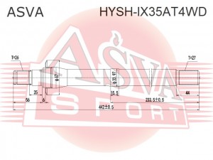 ПОЛУОСЬ ПРАВАЯ 27X422X26 HYSHIX35AT4WD HYSH-IX35AT4WD ASVA