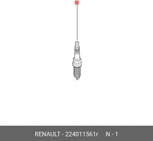 Свеча зажигания RENAULT 2240 115 61R RENAULT Duster 2010- mot.1,6L 16V 2240 115  224011561R RENAULT