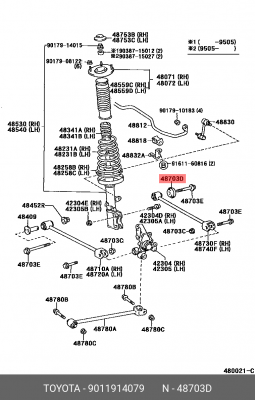 Болт крепления рычага 90119-14079 90119-14079 TOYOTA
