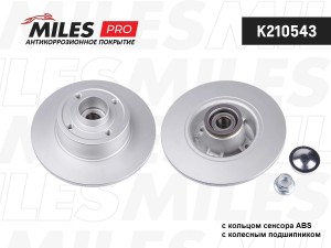 Диск тормозной (серия PRO с антикоррозионным покрытием) RENAULT CLIO III 05-/MEG K210543 MILES