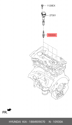 Свеча зажигания HYUNDAI Sonata (15-19) OE 1884909070 HYUNDAI KIA
