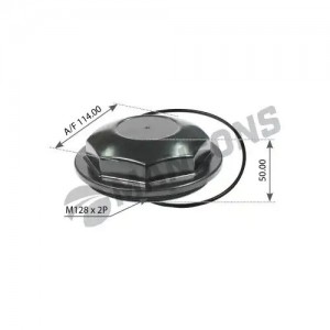 Крышка ступицы M128x2/50xSW115; RVI Premium II TR/PR/ DXi 7, Kerax; DXi 11/13, M 800.138 MANSONS