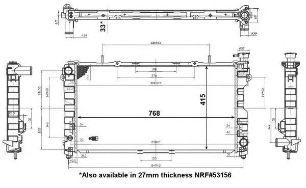 Радиатор двигателя (Al) CHRYSLER Voyager 3.3 00- 56133 56133 NRF