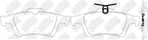 Колодки тормозные FORD Focus (04-) MAZDA 3 (03-) задние (4шт.) NIBK PN2702 NIBK