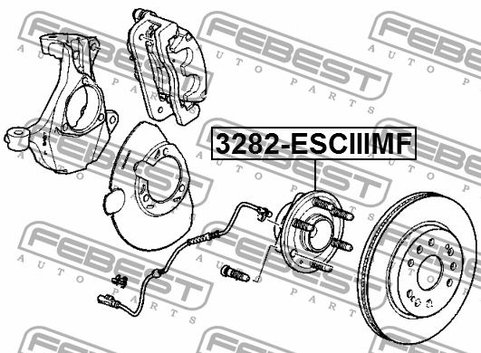 Ступица передняя CADILLAC ESCALADE III 2007-2013 3282-ESCIIIMF 3282-ESCIIIMF FEBEST