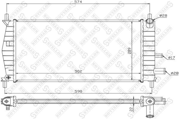 радиатор системы охлаждения! без AC МКПП\ Ford Fiesta, Mazda 121 1.3 95-02 10-25799-SX STELLOX