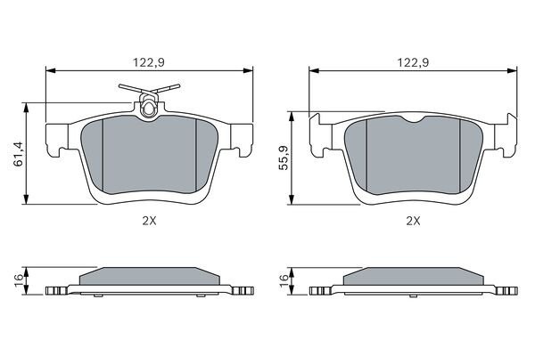 Колодки тормозные дисковые 0986494659 0 986 494 659 BOSCH
