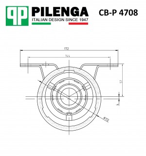 Промежуточная опора карданного вала 30мм TRANSIT 115 л.с. CB-P4708 CBP4708 PILENGA