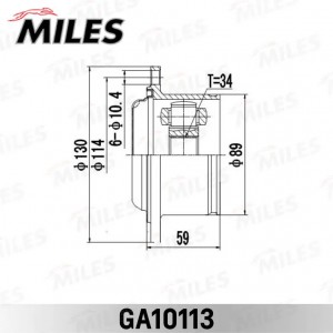 ШРУС внутренний FORD GALAXY 95-/SKODA SUPERB 02-/VW SHARAN 95- (GSP 650019) GA10 GA10113 MILES