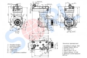 Компрессор КАМАЗ-5490, MB AXOR 1-цилиндр. ( (4123520270)  (SORL)!!!! 35090330020 SORL