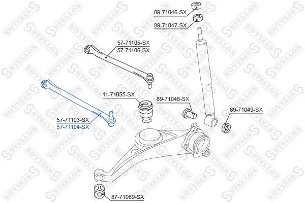 рычаг задней подвески нижний правый!\ Mazda Tribute all 01> 57-71104-SX STELLOX