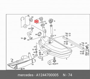 КРЫШКА ГОРЛОВИНЫ БАКА ТОПЛИВНОГО A 124 470 00 05 MERCEDES BENZ