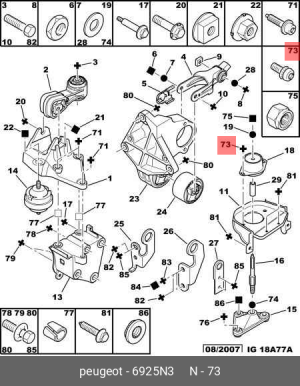 болт радиальный!\ Peugeot, Citroen 6925.N3 CITROEN PEUGEOT