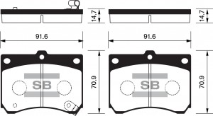 Колодки тормозные MAZDA 323 передние (4шт.) SANGSIN SP1216 SANGSIN