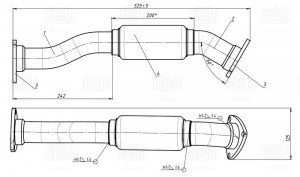 Труба приёмная Peugeot Boxer (06-)/Fiat Ducato (06-) с гофрой (алюм.сталь) (ERP  ERP 1115 TRIALLI