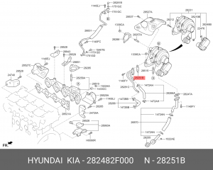 HYUNDAI-KIA, ПРОКЛАДКА ТУРБИНЫ РОССИЯ 282482F000 HYUNDAI