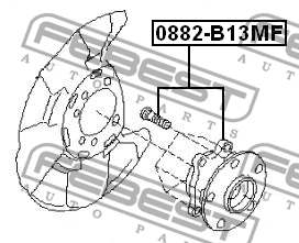 Ступица в сборе передняя SUBARU LEGASY B13/B14 03- 0882-B13MF 0882-B13MF FEBEST