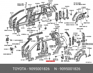 заглушка кузова! резина\ Toyota, Lexus 90950-01826 TOYOTA