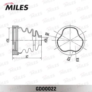 Пыльник ШРУСа внутренний (со смазкой) FORD FOCUS II/С-MAX 03-10 GD00022G GD00022G MILES