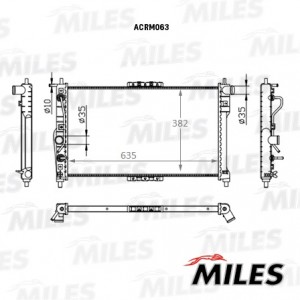 Радиатор (механическая сборка) CHEVROLET LANOS 1.5/1.6 A/T (NISSENS 616551)AVA D ACRM063 MILES