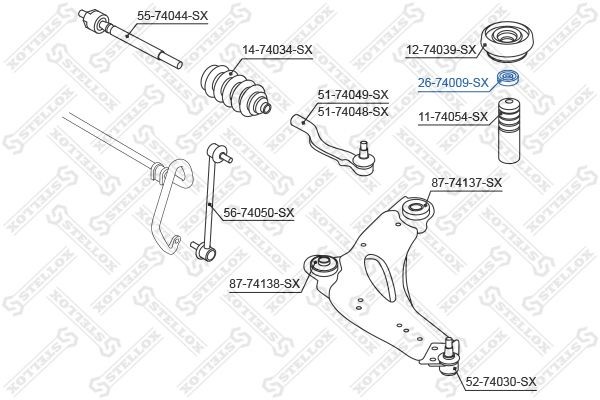 21757F=M255.06=SAS4005306 [8200010518]!подшипник опоры аморт.\ Nissan Primastar  26-74009-SX STELLOX