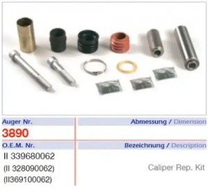 Штифты суппорта тормозного (ан. A0004202282) 53890 AUGER