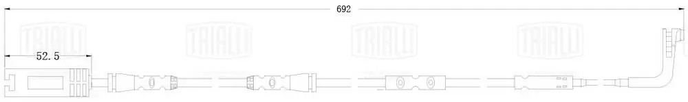 Датчик износа колодок BMW 1 (E81) (04-) перед. L=692 (PFS 0053) PFS 0053 TRIALLI