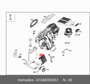 радиатор отопителя! 149x203x26\ MB X166/C292/W166 11> A 166 830 02 61 MERCEDES BENZ