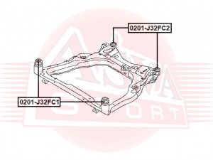САЙЛЕНТБЛОК ПОДРАМНИКА ЗАДНИЙ NISSAN 0201J32FC2 0201-J32FC2 ASVA