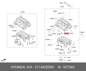 кольцо уплотнительное блока цилиндров!\ Hyundai Creta/ix35, KIA Sportage 211442E000 HYUNDAI
